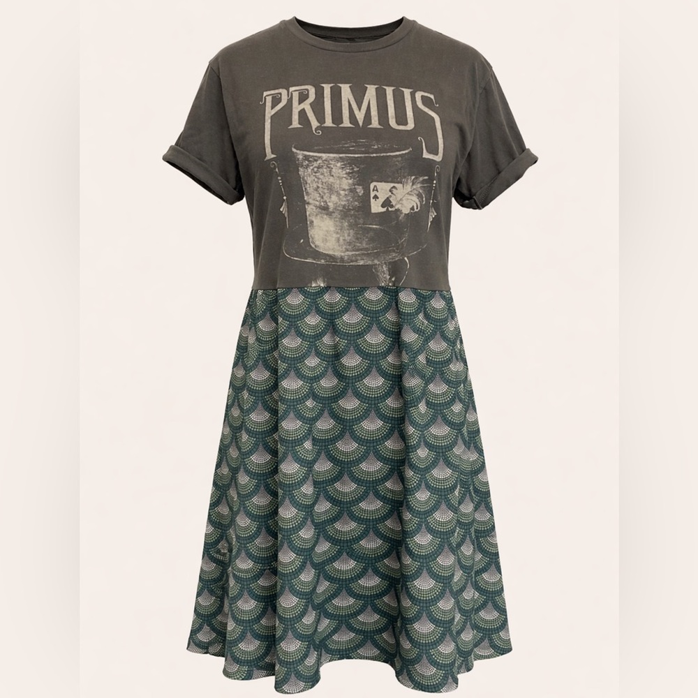 Primus Edition! Band tee to midi! Geometric dress. 🎸The Remix Collection 🥁